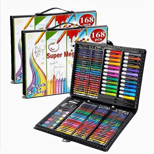 168PCS Paint Brush Set Children's Painting Stationery Watercolor Crayon Colored Pencil Art Supplies