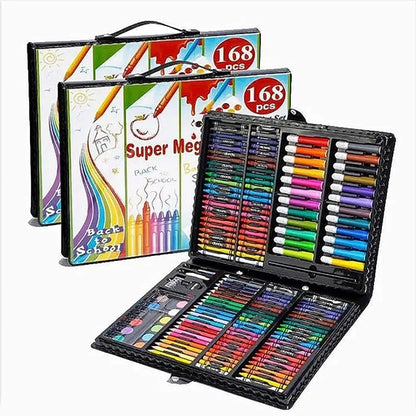 168PCS Paint Brush Set Children's Painting Stationery Watercolor Crayon Colored Pencil Art Supplies