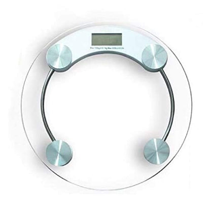 Personal Digital Weighing Scale for Body Weight, Sleek Transparent Glass Design, with LCD Display