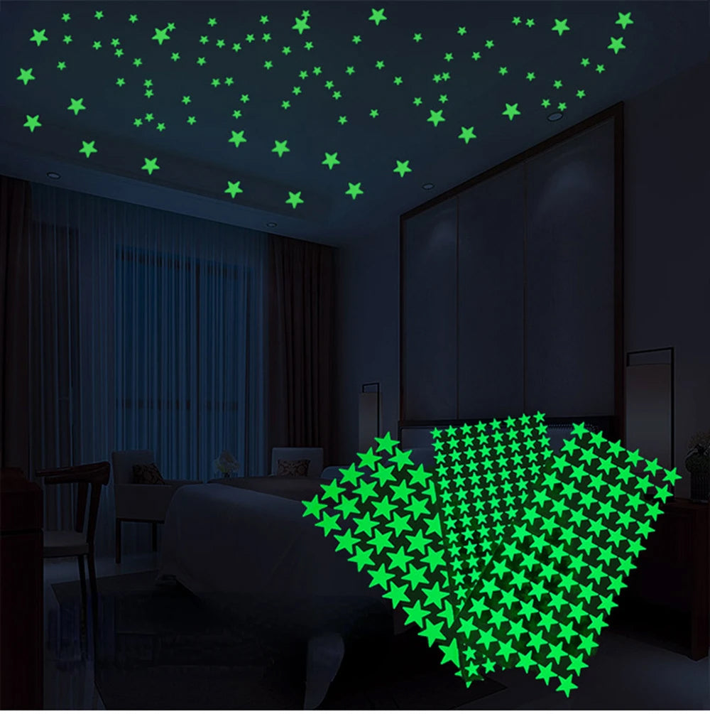 144 Pcs X 1 CM Size High Radium Star Stickers High Quality 3D Light Emitting Stars - Radium Luminous Stars Florescent Glowing in the dark Radiam Stickers