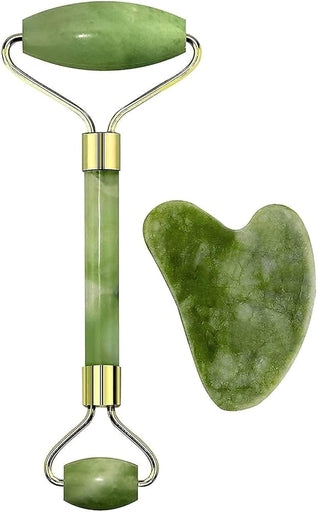 Flawlass Facial Massager Jade Roller and Gua Sha Stone
