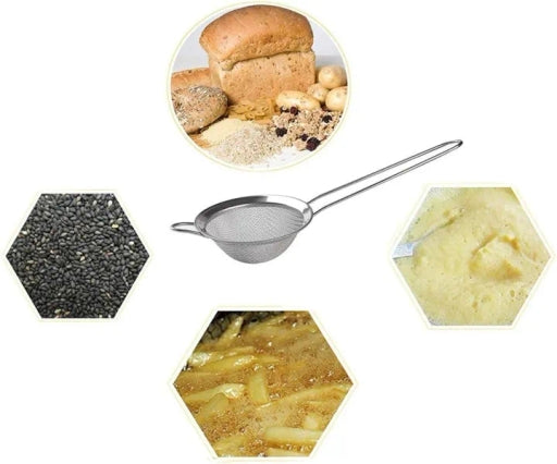 Sieve, Fine Mesh Kitchen Sieve Set 8/12/18 Cm Stainless Steel