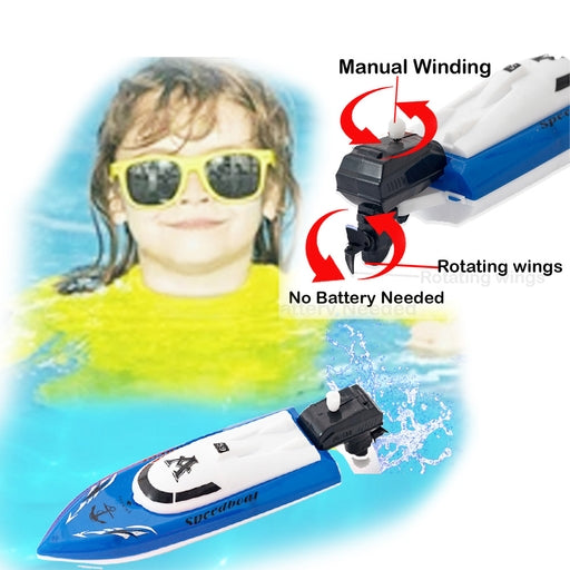 Manual Winding Water Floating Boat Toy for Kids