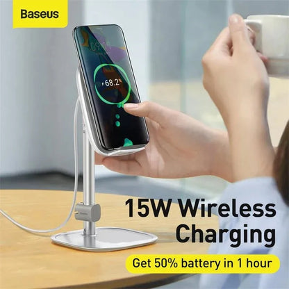 Baseus Literary Youth Desktop Bracket (Telescopic + Wireless Charging enabled ) For Mobile & Smart Watch