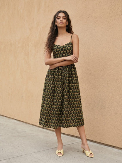 Ethnic Motifs Print a-Line Midi Dress
