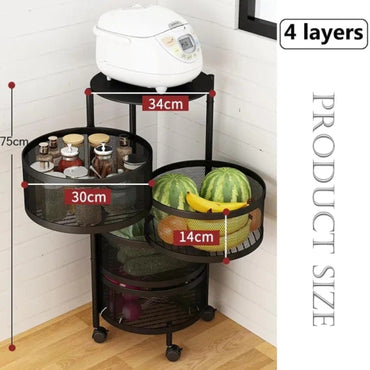 Storage Kitchen Trolley with Wheels (4 Layer)