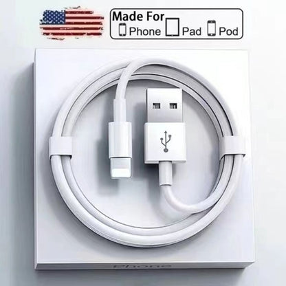 USB Cable for IPhone 11/12/13 Pro Max, XR, X, XS Max, 8/7 Plus, SE & IPad