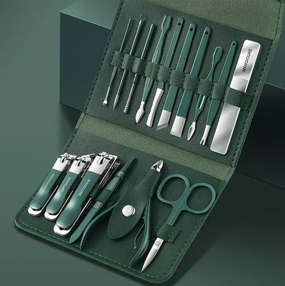 16 PCS Stainless Steel Portable Nail Clipper Set Professional Pedicure Kit Beauty Manicure Set