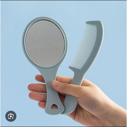 Hand Mirror with Comb