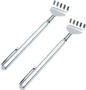 Silver Back Scratcher for Men Women, Extendable Stainless Steel
