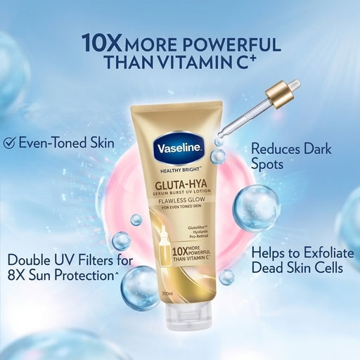 Vaseline Healthy Bright Gluta-HYA Serum Burst Flawless Glow UV Lotion 330Ml