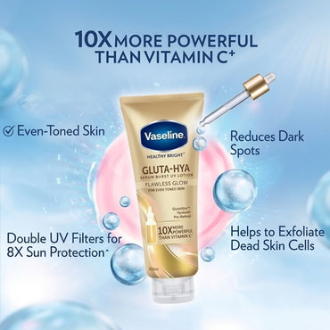 Vaseline Healthy Bright Gluta-HYA Serum Burst Flawless Glow UV Lotion 330Ml