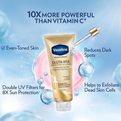 Vaseline Healthy Bright Gluta-HYA Serum Burst Flawless Glow UV Lotion 330Ml