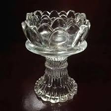 Crystal Glass Candle Holder Buddhist Lamp Household Decoration Craft