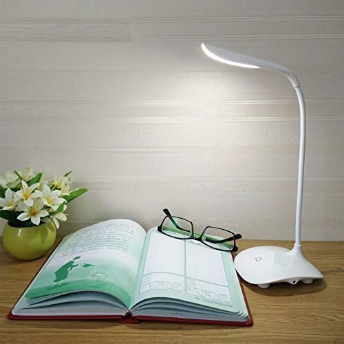 Rechargeable LED Desk Lamp Flexible Reading Night Light USB Study Light Three Gears Dimmable 360 Degree Adjustable Home Night Light Reading Eye Lamp Touch Dimmable Study Lamp Study table lamp Educational gadgets