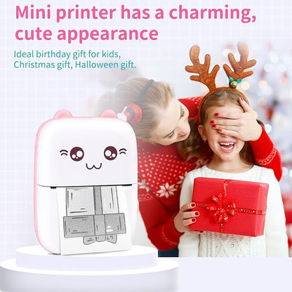 Portable Thermal Printer MINI Wirelessly Photo Label Memo Wrong Question Printing with USB Cable Imp