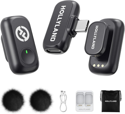 Hollyland Lark A1 Wireless Mic for iPh 17 Android 48kHz/24-bit 3Level Noise Cancel(2TX + USB-C RX)