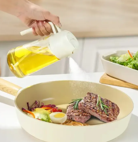 2 In 1 Spray and Pouring 500Ml Glass Oil Bottle Dispenser