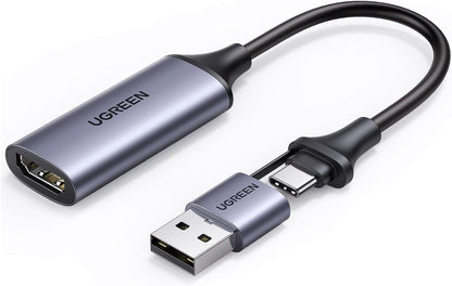 UG Video Capture Card 4K HDMI to USB-A/USB-C HDMI Capture Card Full HD 1080P USB 2.0