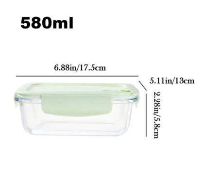 Microwave Safe Food Storage Bowl Airtight & Leak-Proof SNAP Locking LIDS&Built-in AIR Vent-Rectangle