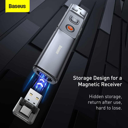 Baseus Orange Dot Wireless Presenter (Red Laser) ( Rechargeable )