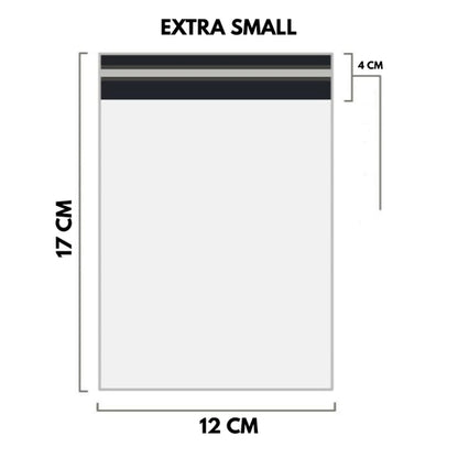 WHITE Shipping Bag Poly Mailer Flyers -  [17Cm X 12Cm+4cm - EXTRA SMALL] - 10, 25, 100, 500 Bags