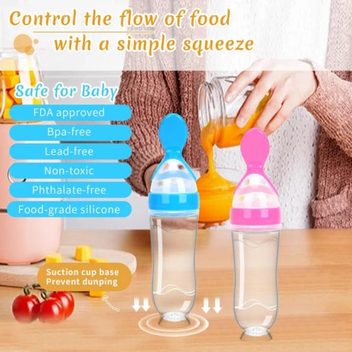Squeeze Feeding Spoons Baby Feeder Bottle