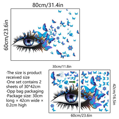 Blue Butterflies Eye Home Decoration animals tree bridge baby children bedroom room decor wall stickers removable kids nursery decal Mirror Dear Wall Decoration Stickers wall deco