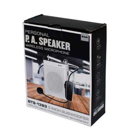 Teaching Training Loud Personal PA System Portable FM Radio Wireless Headset Mic Mini Voice Recorder
