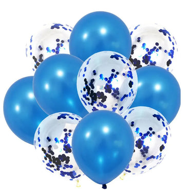 10 Pcs Foil Balloon Set with 5 Confetti & 5 Chrome Balloons Wedding Birthday Anniversary Party Decoration Metallic Latex Balloons Chrome Balloon Wedding Decorations Birthday Party Supplies Baloon