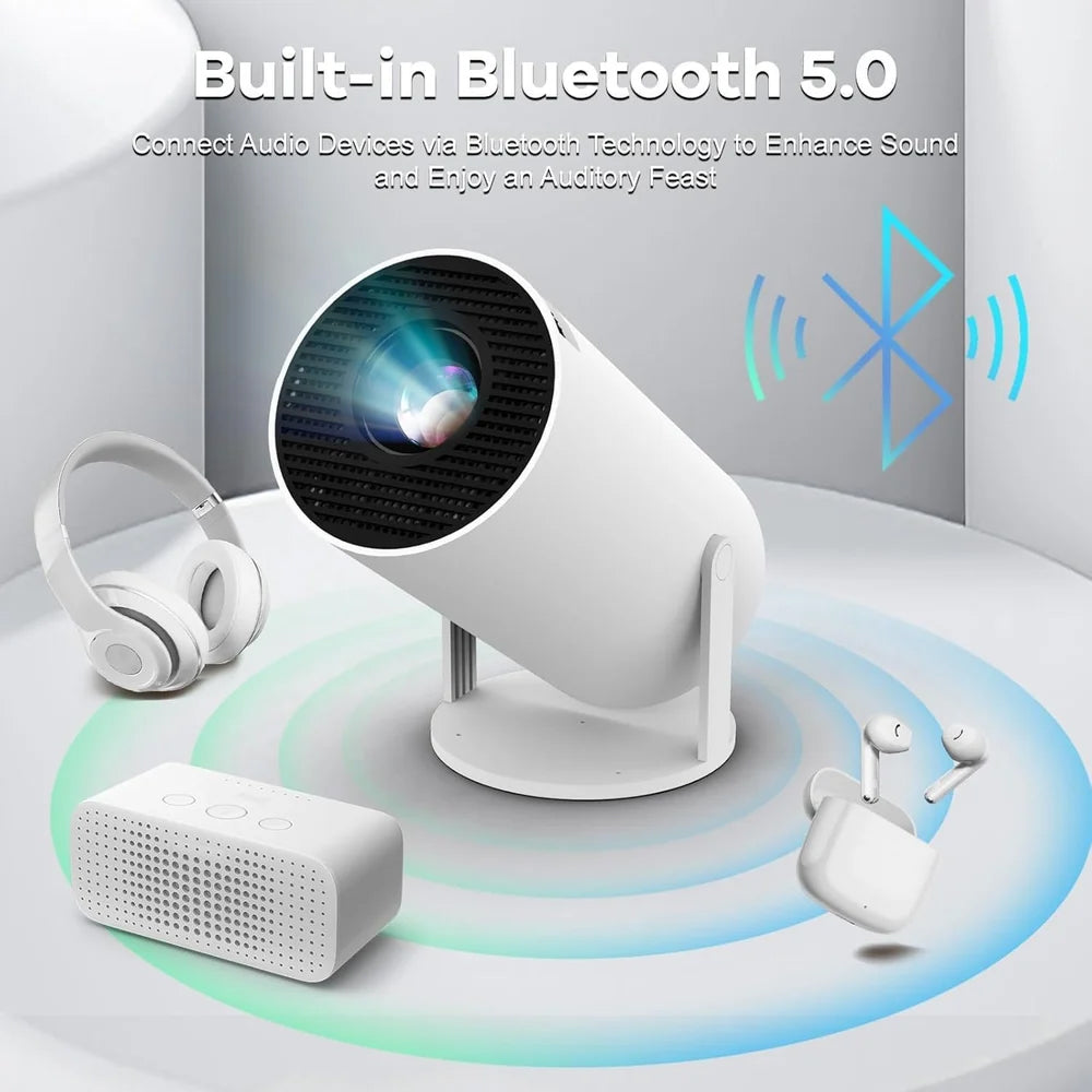 HY 300 Pro Projector for Home Portable HD Android 12 Short 4K & 1080p HY300 4K Smart Projector Android 11 Portable Wifi Mini Bluetooth 200Ansi Home Theater for SAMSUNG Apple Phone Movie