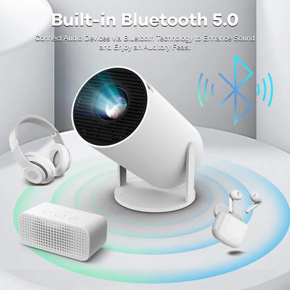 HY 300 Pro Projector for Home Portable HD Android 12 Short 4K & 1080p HY300 4K Smart Projector Android 11 Portable Wifi Mini Bluetooth 200Ansi Home Theater for SAMSUNG Apple Phone Movie