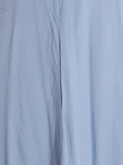 Puff Sleeve a-Line Midi Dress