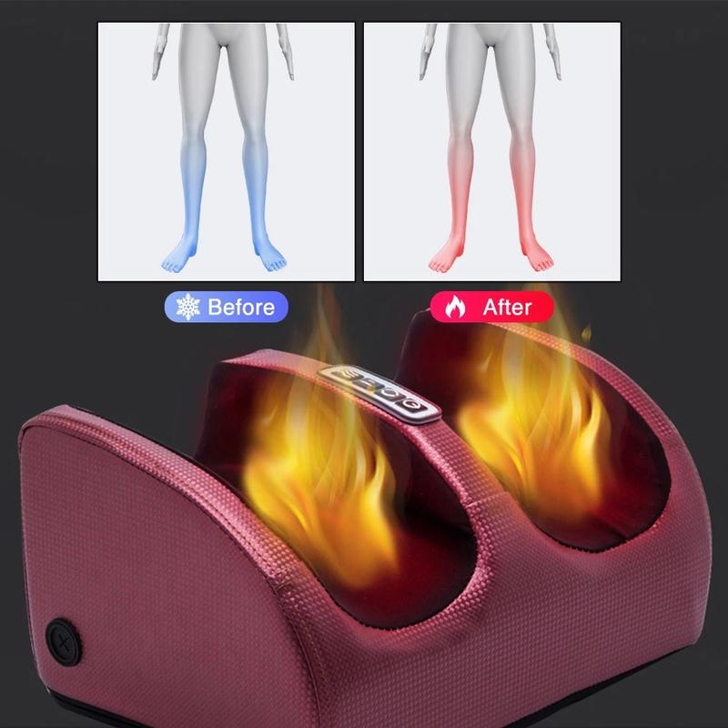 Electric Shiatsu Foot Massager with Heat, Deep Kneading & Rolling for Foot and Calf Relaxation