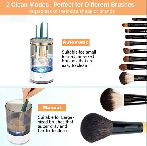 Electric Makeup Brush Cleaner & Dryer – Automatic Spin Washer for All Brush Sizes