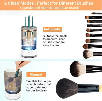 Electric Makeup Brush Cleaner & Dryer – Automatic Spin Washer for All Brush Sizes