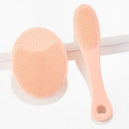 2 Pcs Silicone Face Cleansing & Nose Brush Soft Facial Scrubber Blackhead Remover Skin Care Tool