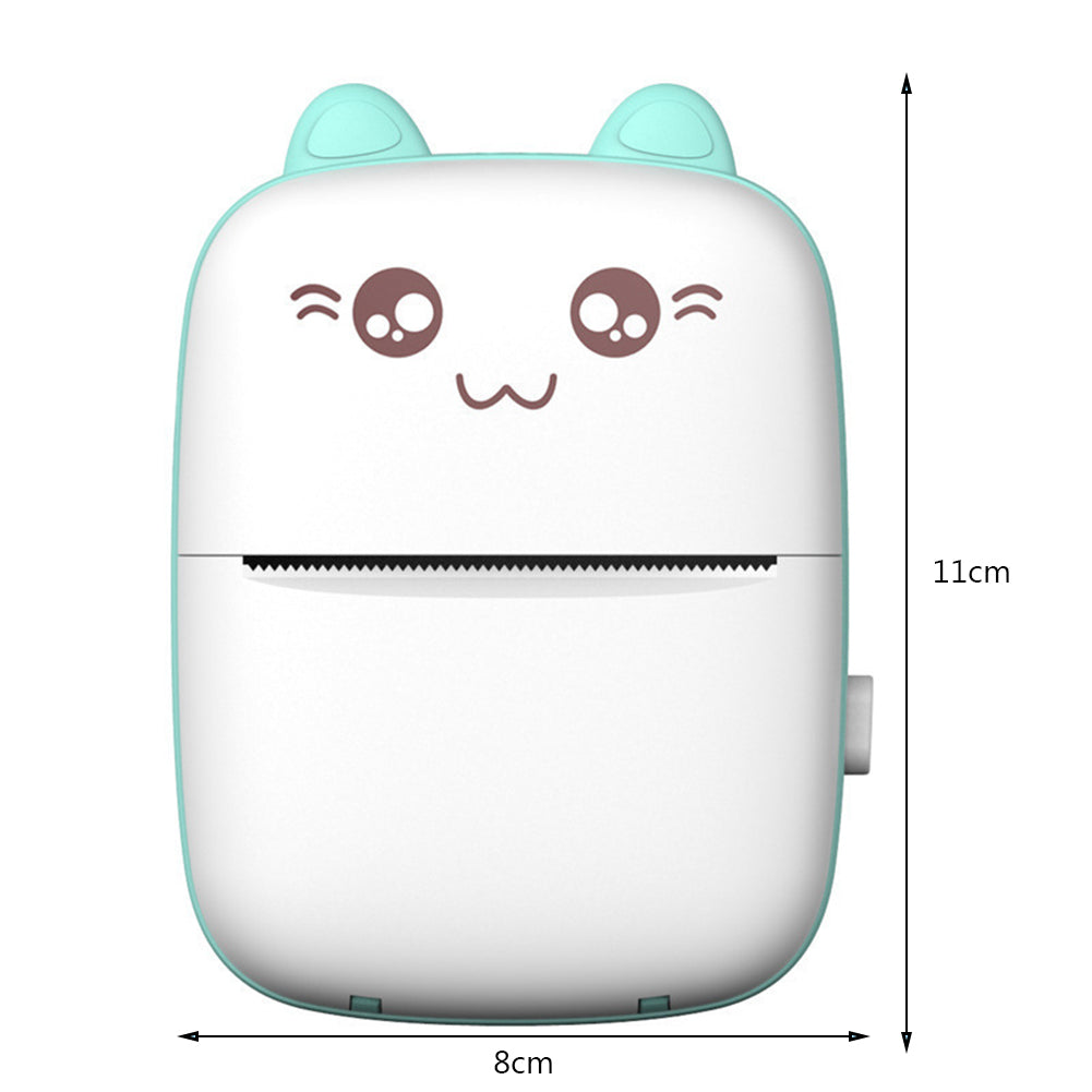 Small Portable Wireless Thermal Photo Printer Pocket Student Mini Bluetooth printer portable Label Printer cat printer 6 Paper Rolls Included