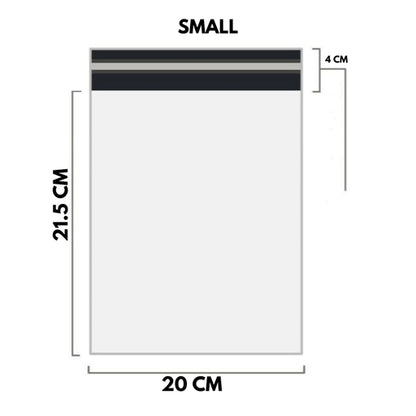 WHITE Shipping Bag Poly Mailer Flyers -  [21.5Cm X 20Cm+4cm - SMALL] - 10, 25, 100, 500 Bags