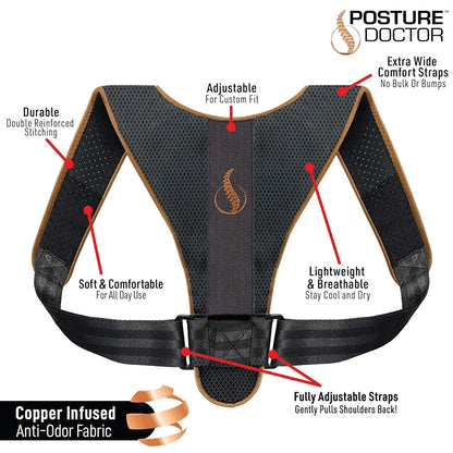 Posture Doctor Belt Adjustable Posture Corrector Back Brace for Back Pain Relief and Bad Posture