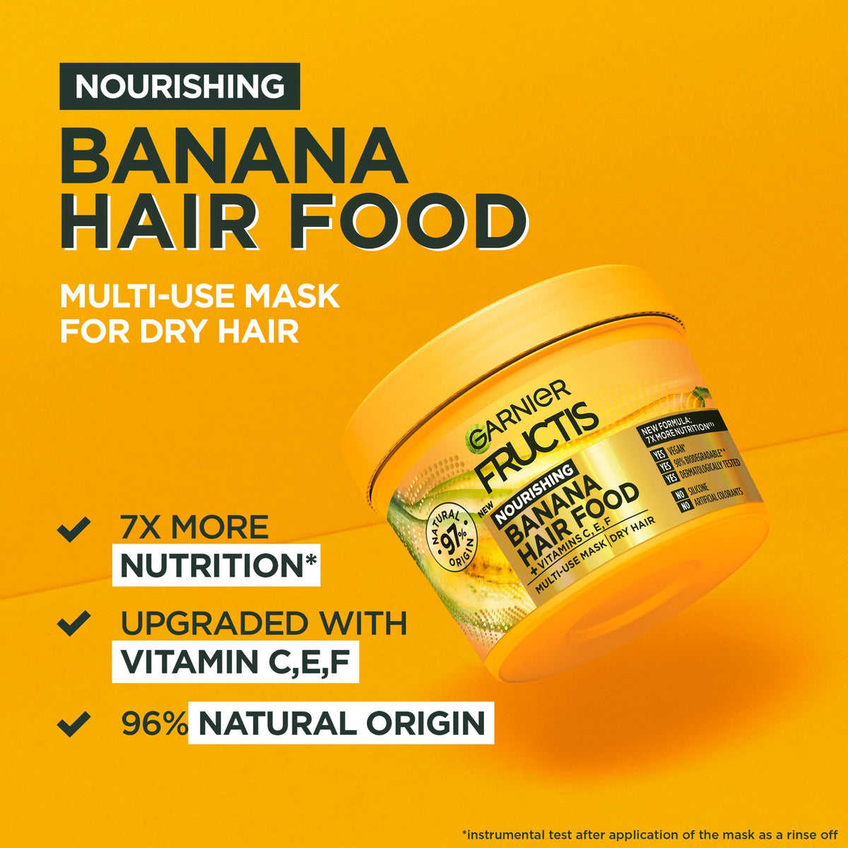 Garnier Fructis Hair Food Nourishing Banana 3-in-1 Mask Treatment for Dry Hair 390Ml