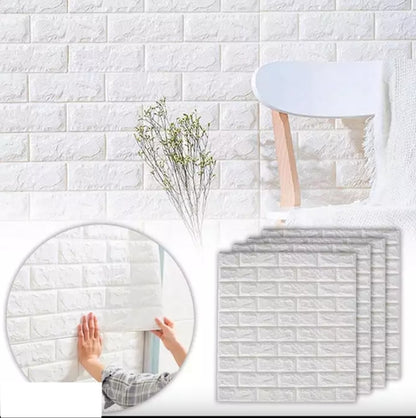 3D PE Foam Brick Home Decor Wall Sticker - 70 X 77 Cm DIY Solution