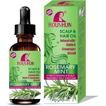 Roushun Rosemary Mint Strengthening Scalp and Hair Oil - 60Ml