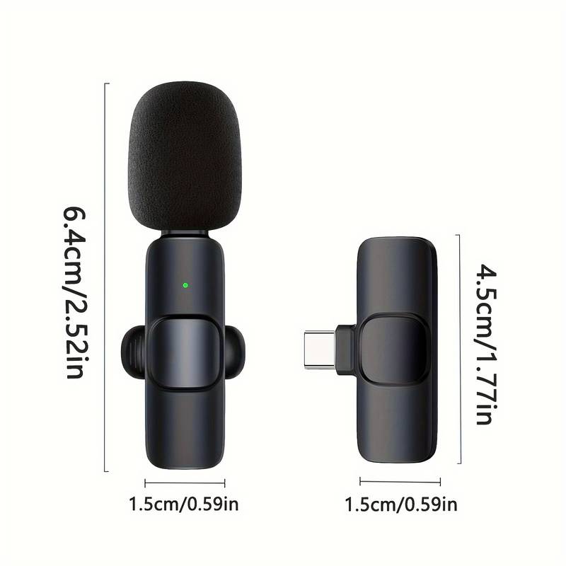 K9 Professional Wireless Lavalier Microphone – Type-C & IPhone, Plug & Play