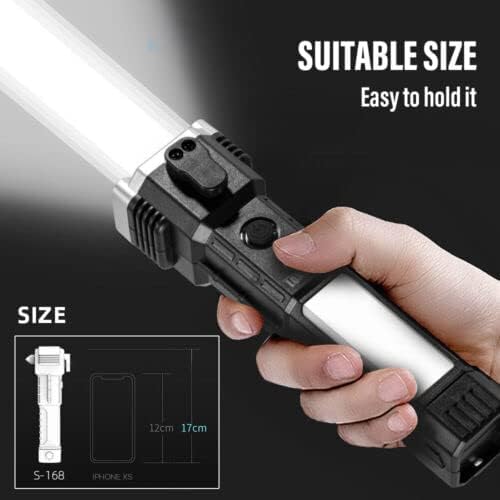 Super Bright USB Rechargeable Hammer Torch with Power Bank, High-Lumen LED Flashlight for Camping, E