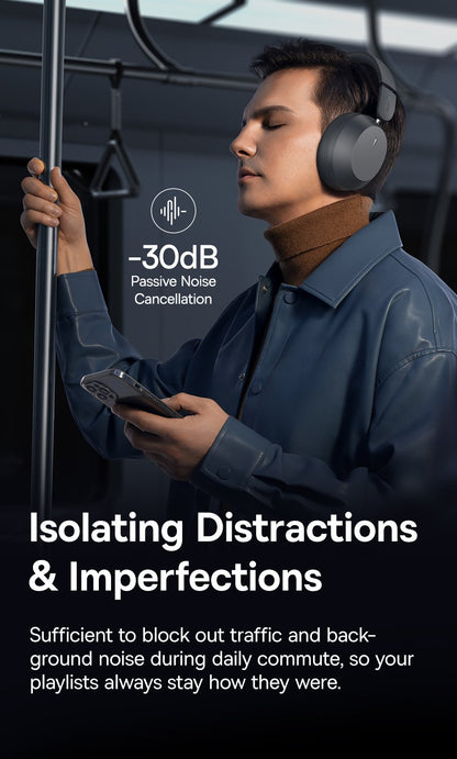 Baseus Bass 35 Max Bluetooth Headset Wireless Headphone 40mm Units Deep Bass 50H Playback Soft Sponge Earmuffs Foldable Headphones with Mic