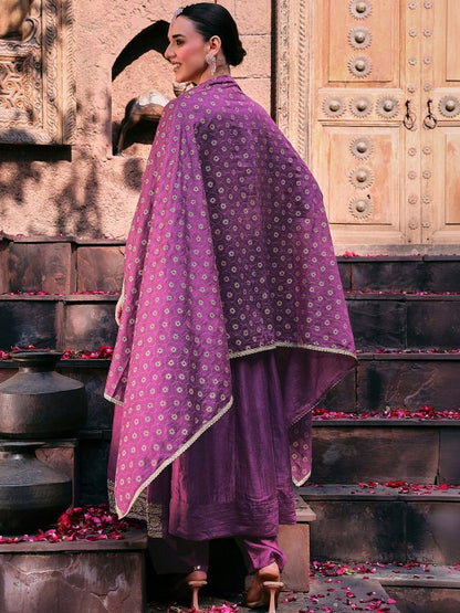 Women Ethnic Motifs Embroidered Regular Thread Work Kurta with Trousers & with Dupatta