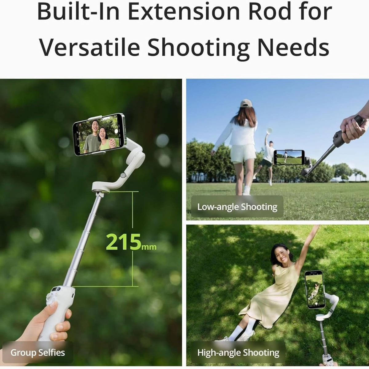 DJI Osmo Mobile 6 Gimbal Stabilizer for Smartphones, 3-Axis Phone Gimbal, Built-In Extension Rod, Object Tracking, Portable and Foldable, Vlogging Stabilizer, YouTube TikTok