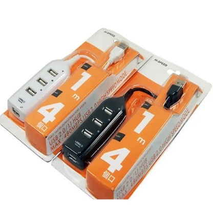 4-Port High-Speed USB 2.0 Hub with 1M Charging Cable