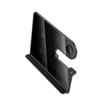 HOCO CQ19 Falcon 3 in 1 Desktop Vertical QI Wireless Fast Charger